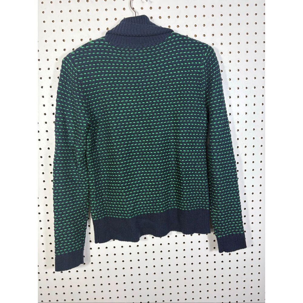 J. Crew Factory Blue and Green Turtleneck Sweater - Picture 2 of 4